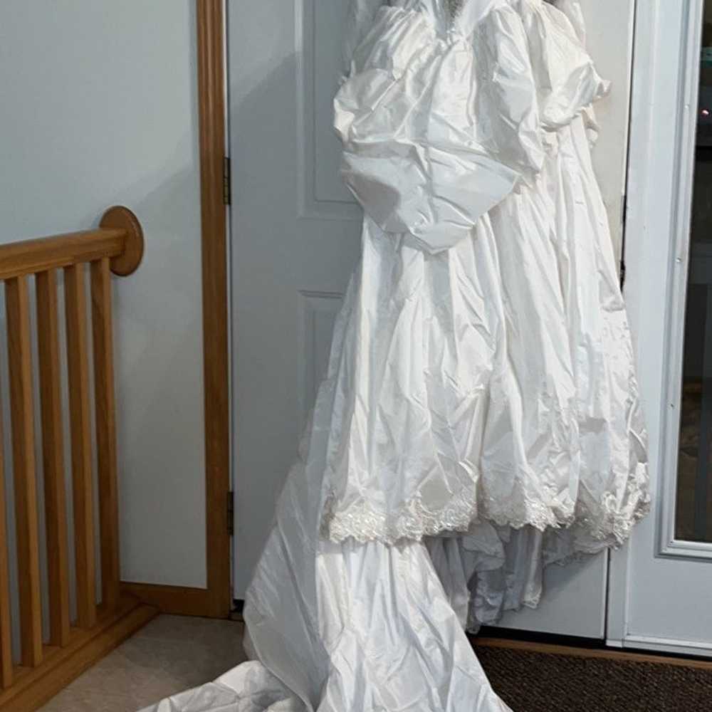 Vintage Wedding Dress S/M? White Long Sleeve Cost… - image 3