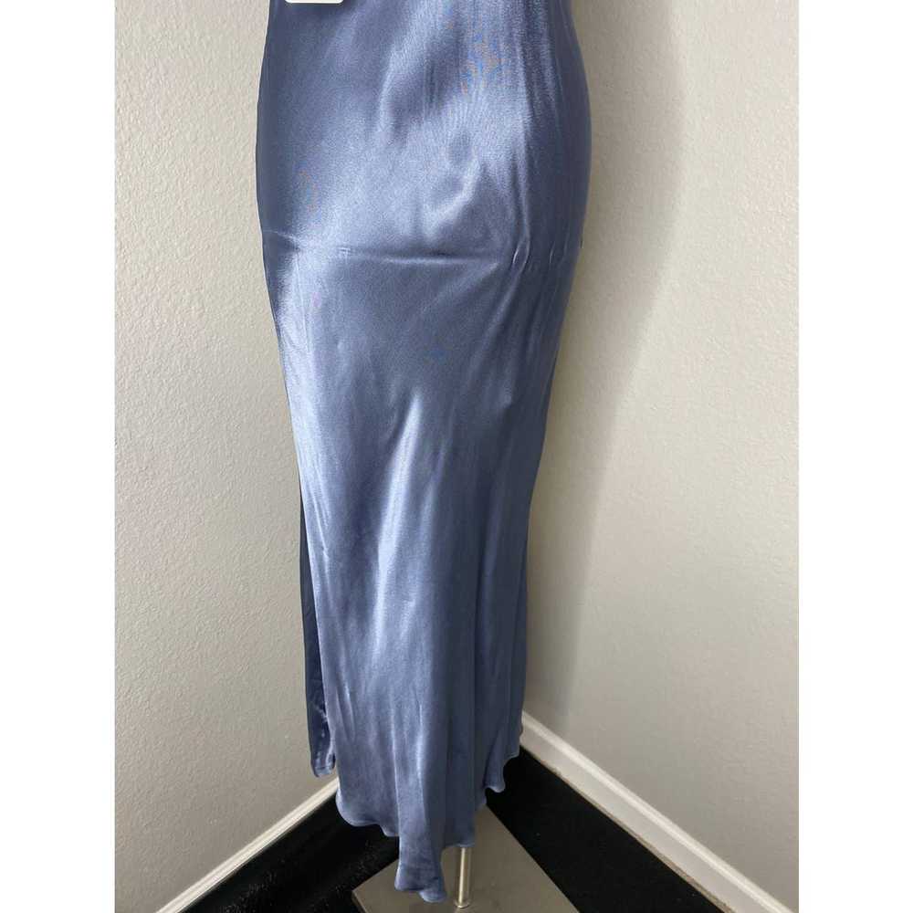 Shona Joy La Lune Bias Slip Dress Front Slit Blue… - image 10