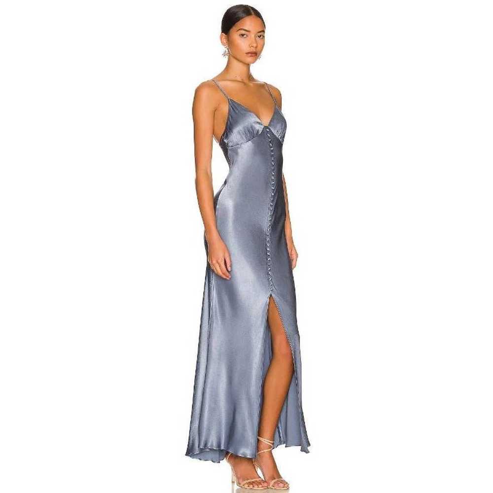 Shona Joy La Lune Bias Slip Dress Front Slit Blue… - image 2