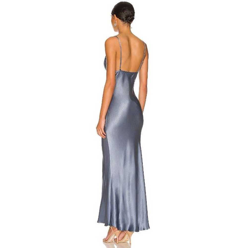 Shona Joy La Lune Bias Slip Dress Front Slit Blue… - image 3