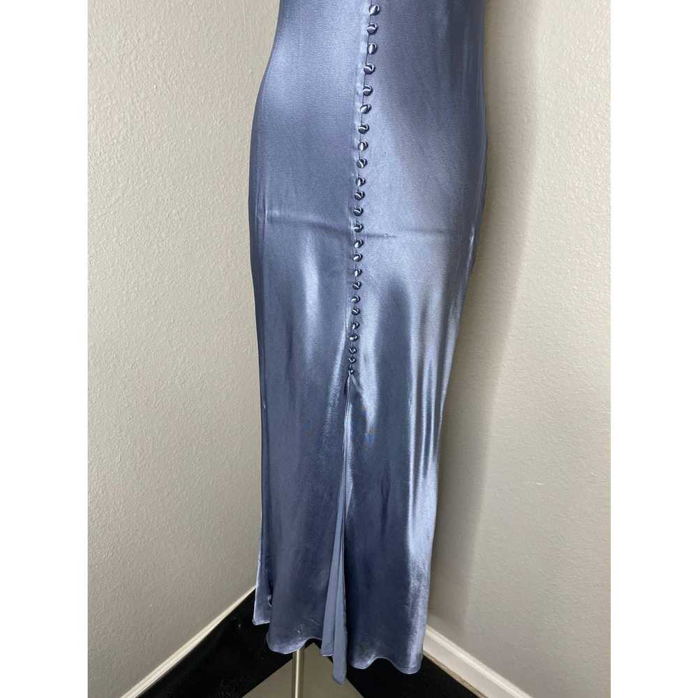 Shona Joy La Lune Bias Slip Dress Front Slit Blue… - image 7