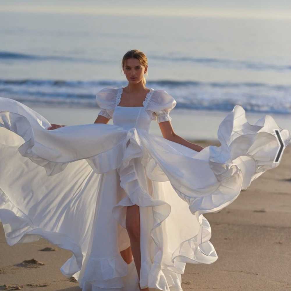 selkie recycled ivory ruffle gown - image 1