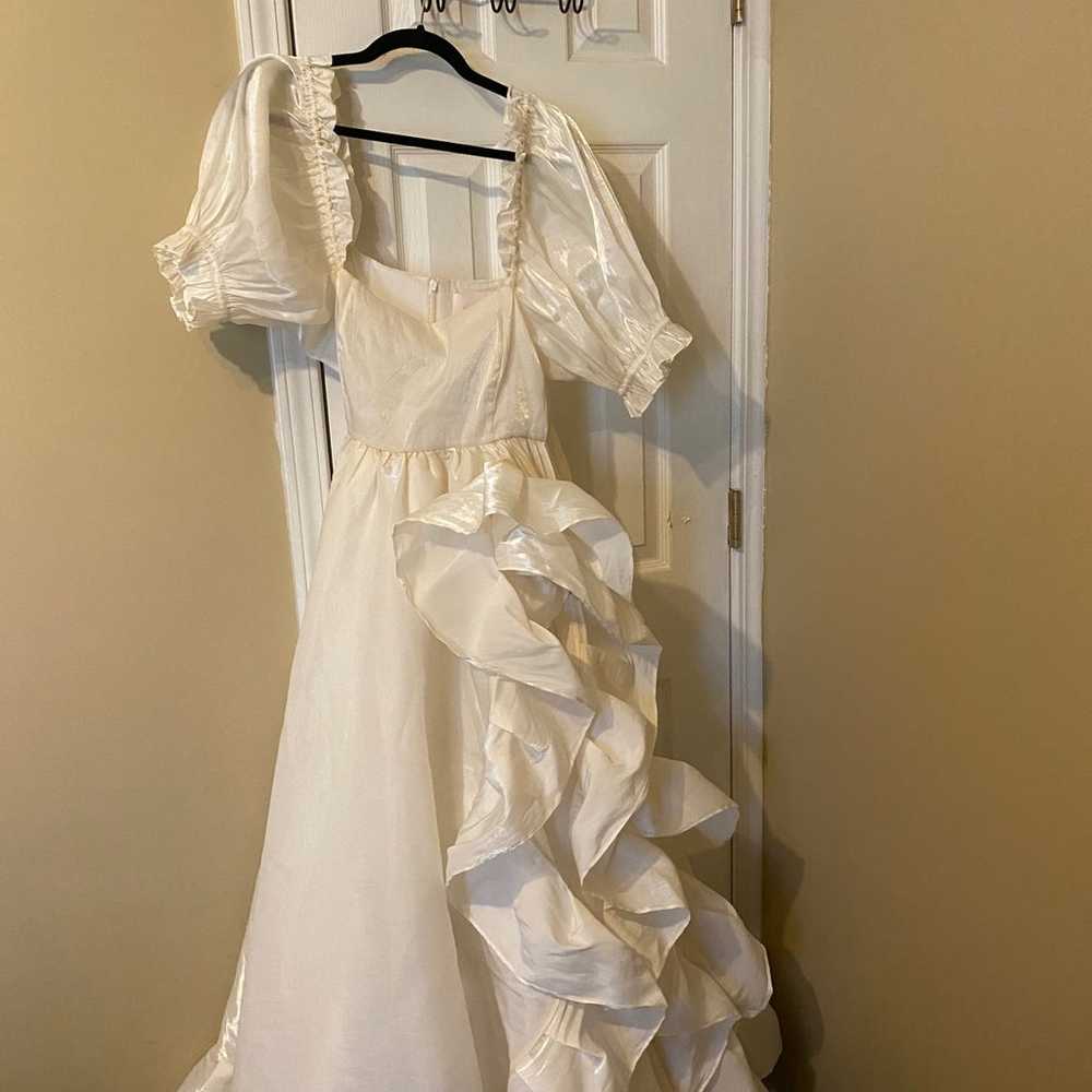 selkie recycled ivory ruffle gown - image 3