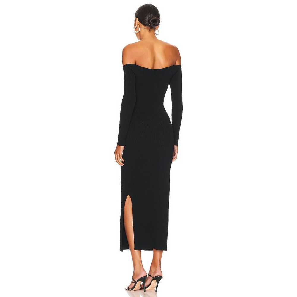 MILLY Knit Bustier Off The Shoulder Dress Black S… - image 3