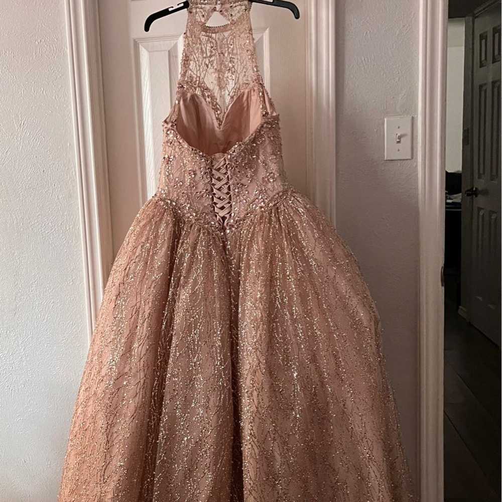 Rose gold quincenera dress - image 3