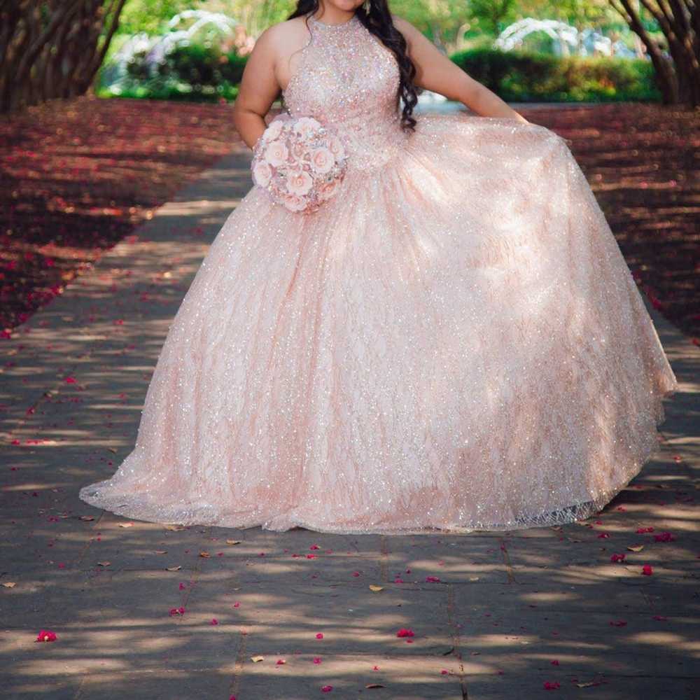 Rose gold quincenera dress - image 7