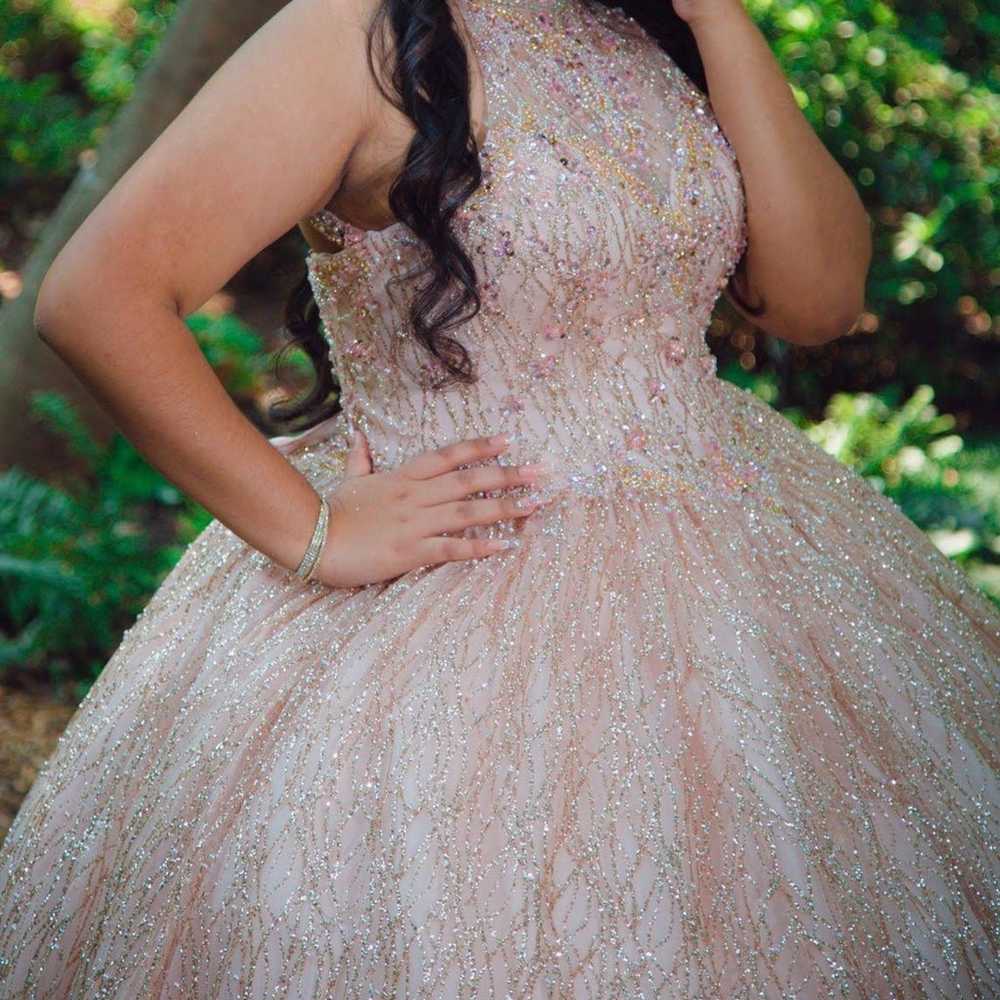 Rose gold quincenera dress - image 8