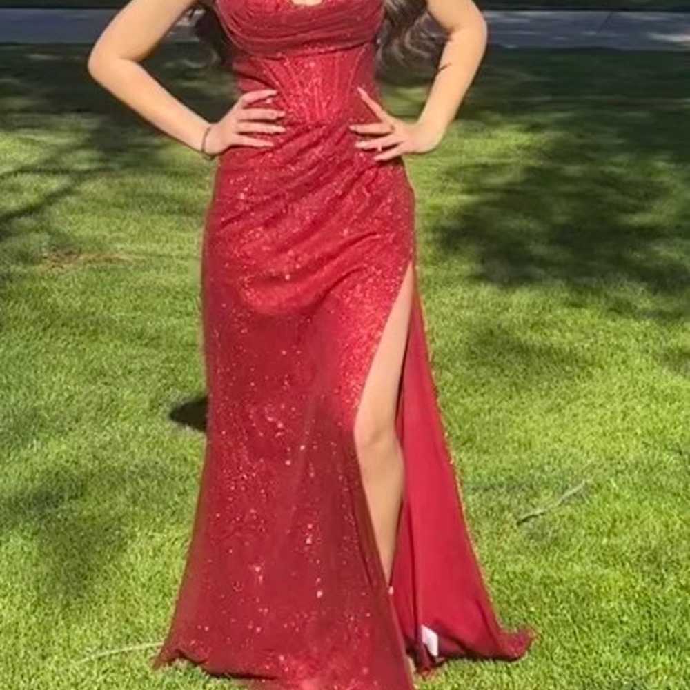red prom dress size 0 - image 1