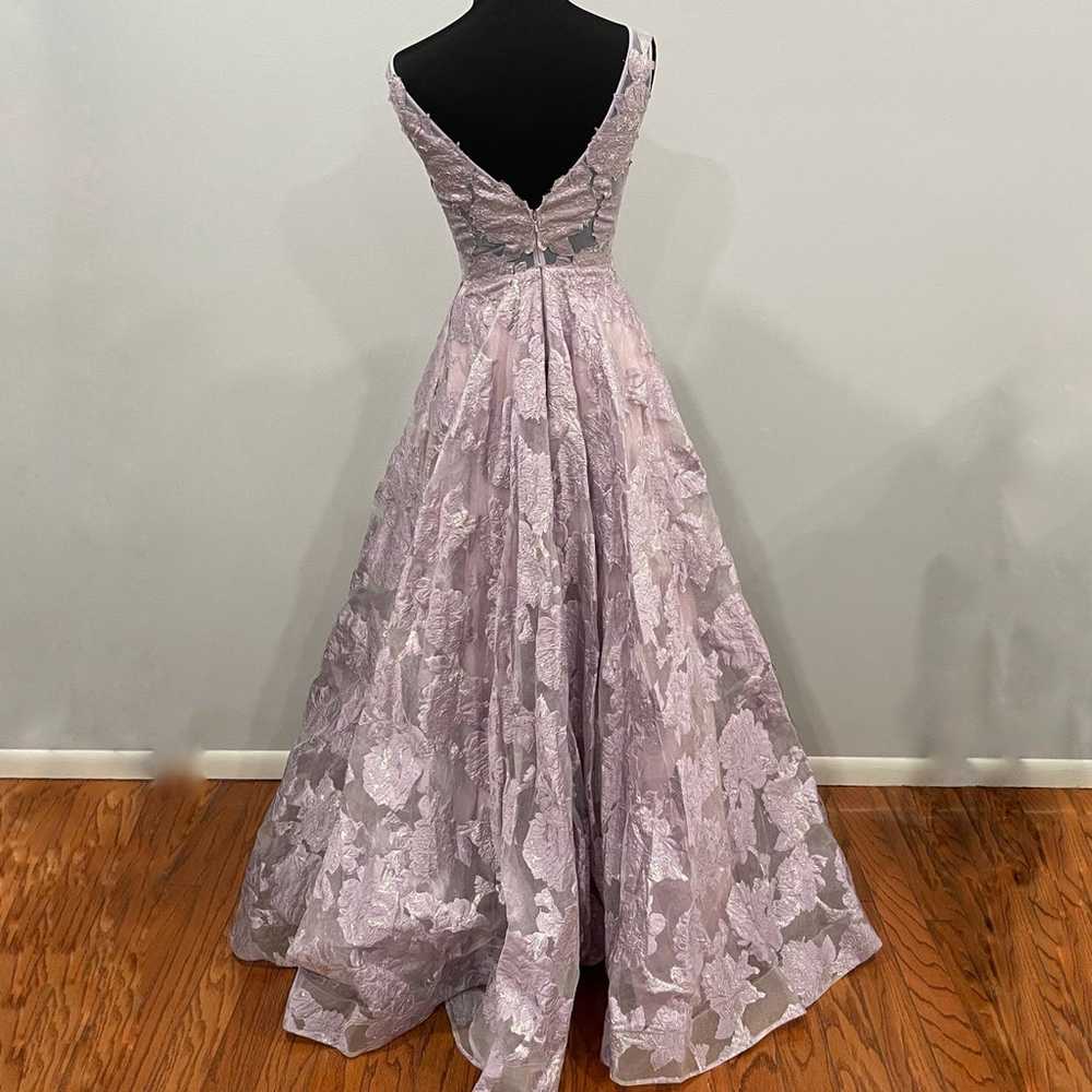 La Femme 27505 Purple Sleeveless Floral Gown 2 - image 3