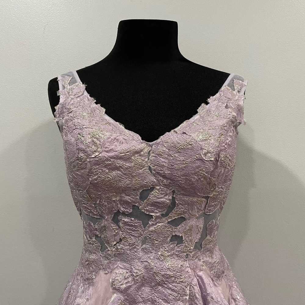 La Femme 27505 Purple Sleeveless Floral Gown 2 - image 4