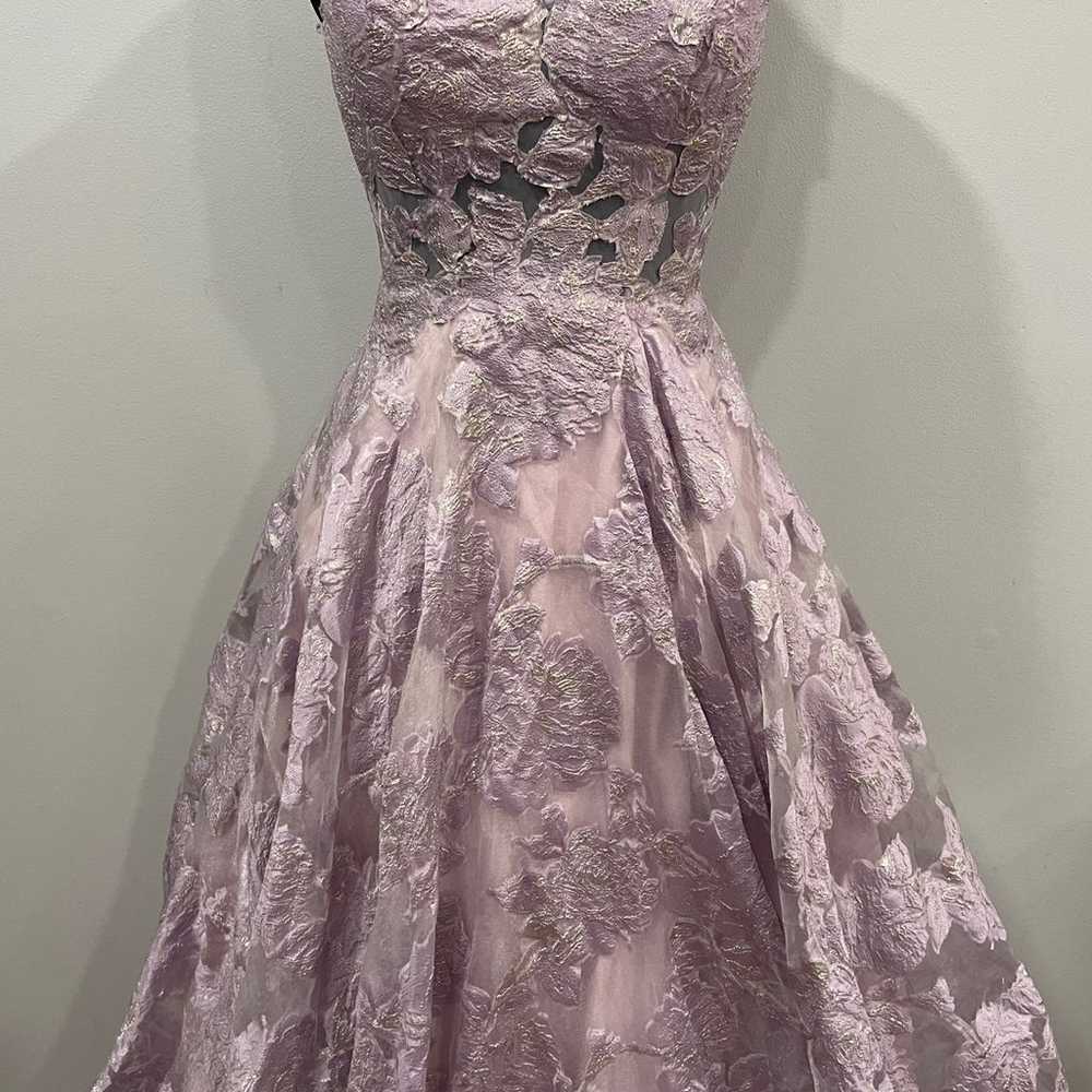 La Femme 27505 Purple Sleeveless Floral Gown 2 - image 5