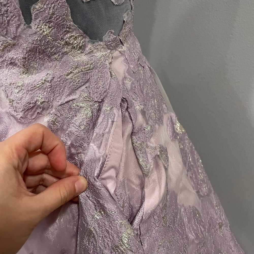 La Femme 27505 Purple Sleeveless Floral Gown 2 - image 6