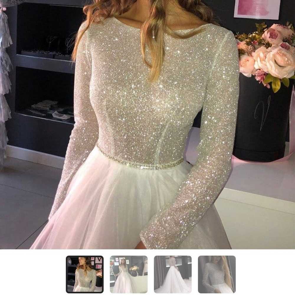 Glitter Tulle Wedding Dress - image 1