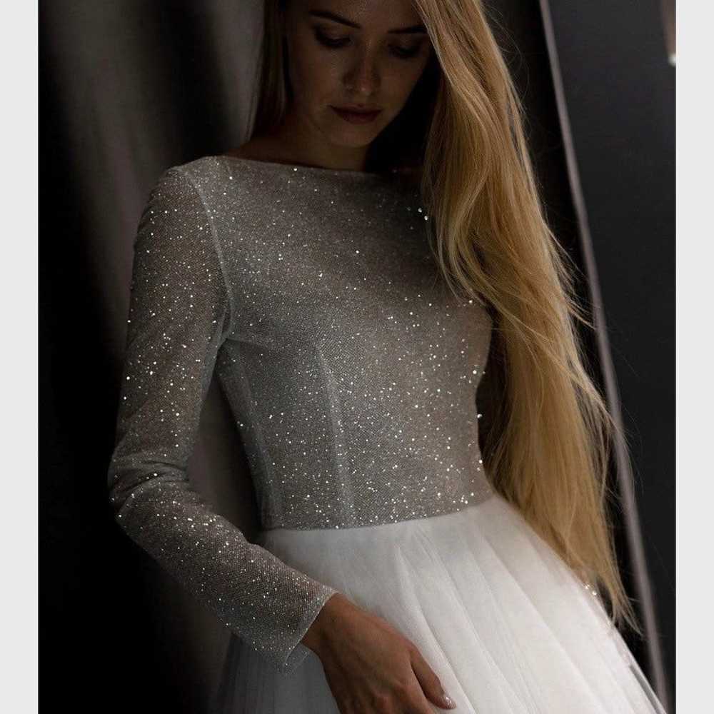 Glitter Tulle Wedding Dress - image 2