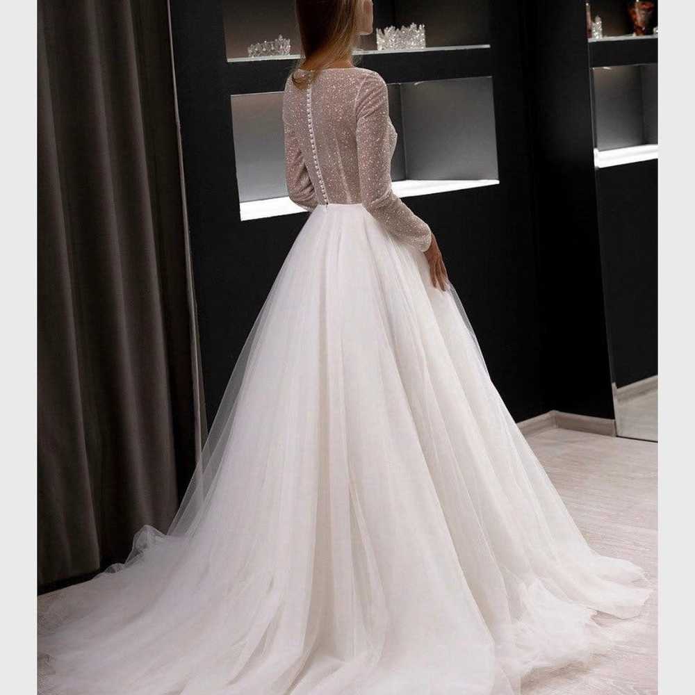 Glitter Tulle Wedding Dress - image 3