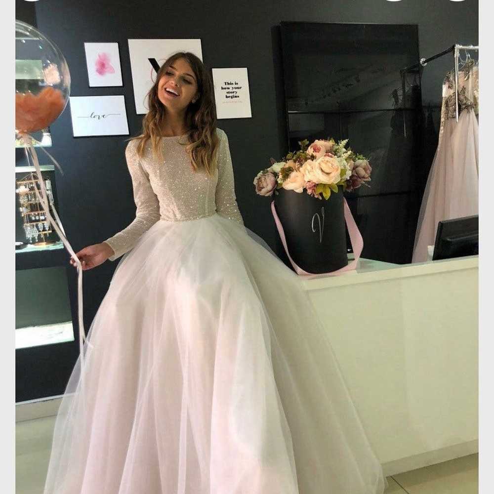 Glitter Tulle Wedding Dress - image 4