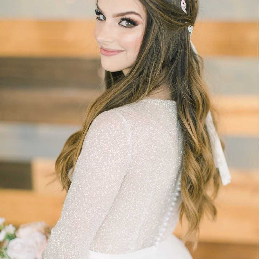 Glitter Tulle Wedding Dress - image 7