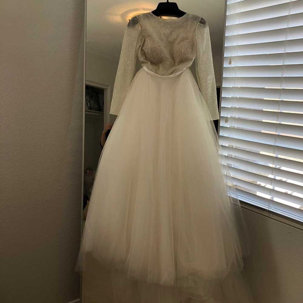 Glitter Tulle Wedding Dress - image 9