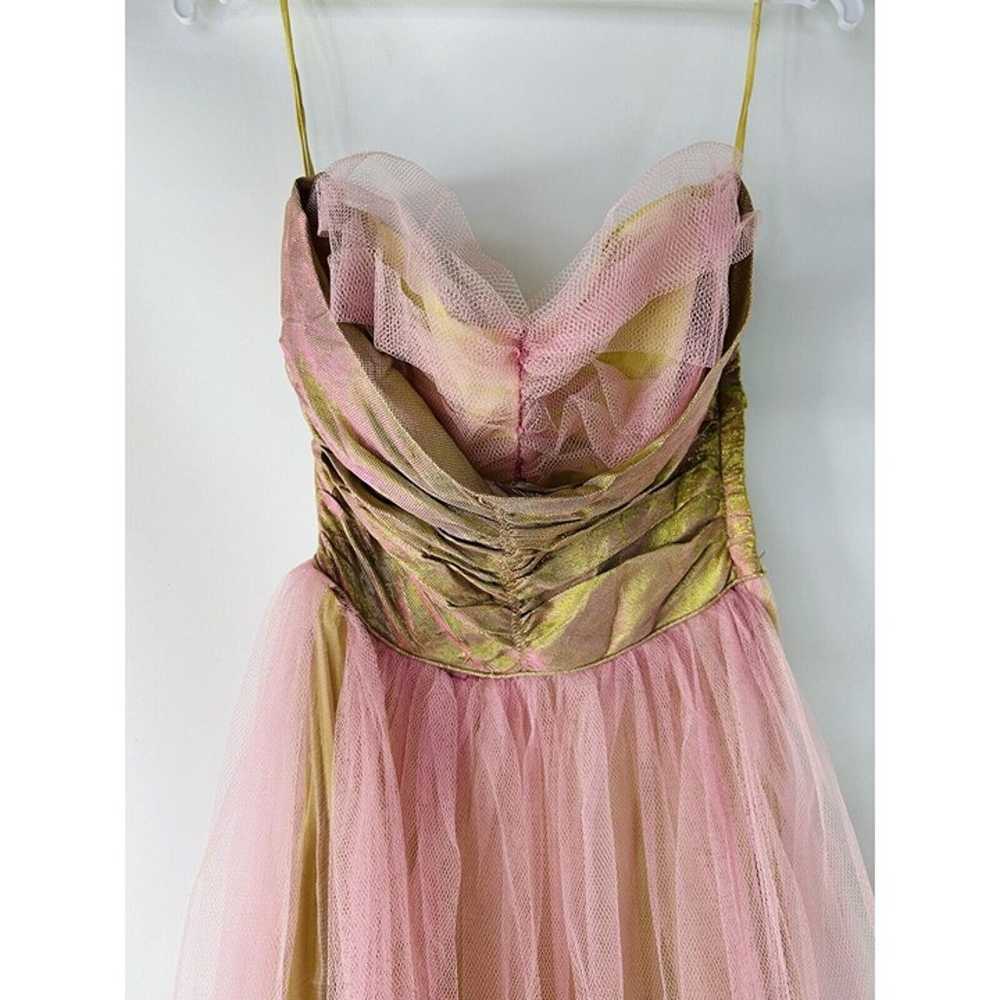 VTG 1950s Strapless Tulle Cupcake Party Prom Dres… - image 4