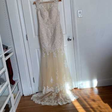 Beautiful bridal gown wedding illusion dress - image 1