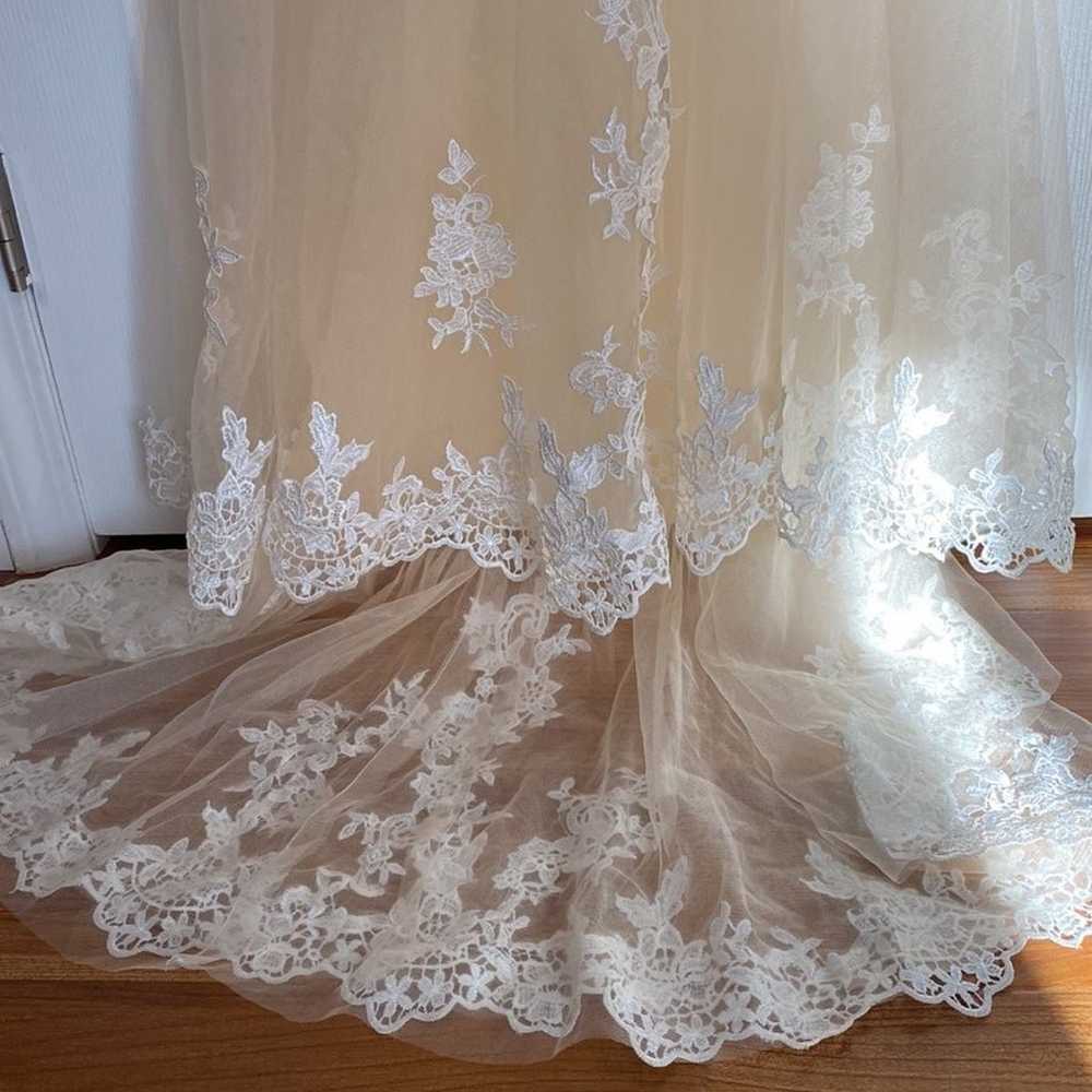 Beautiful bridal gown wedding illusion dress - image 2