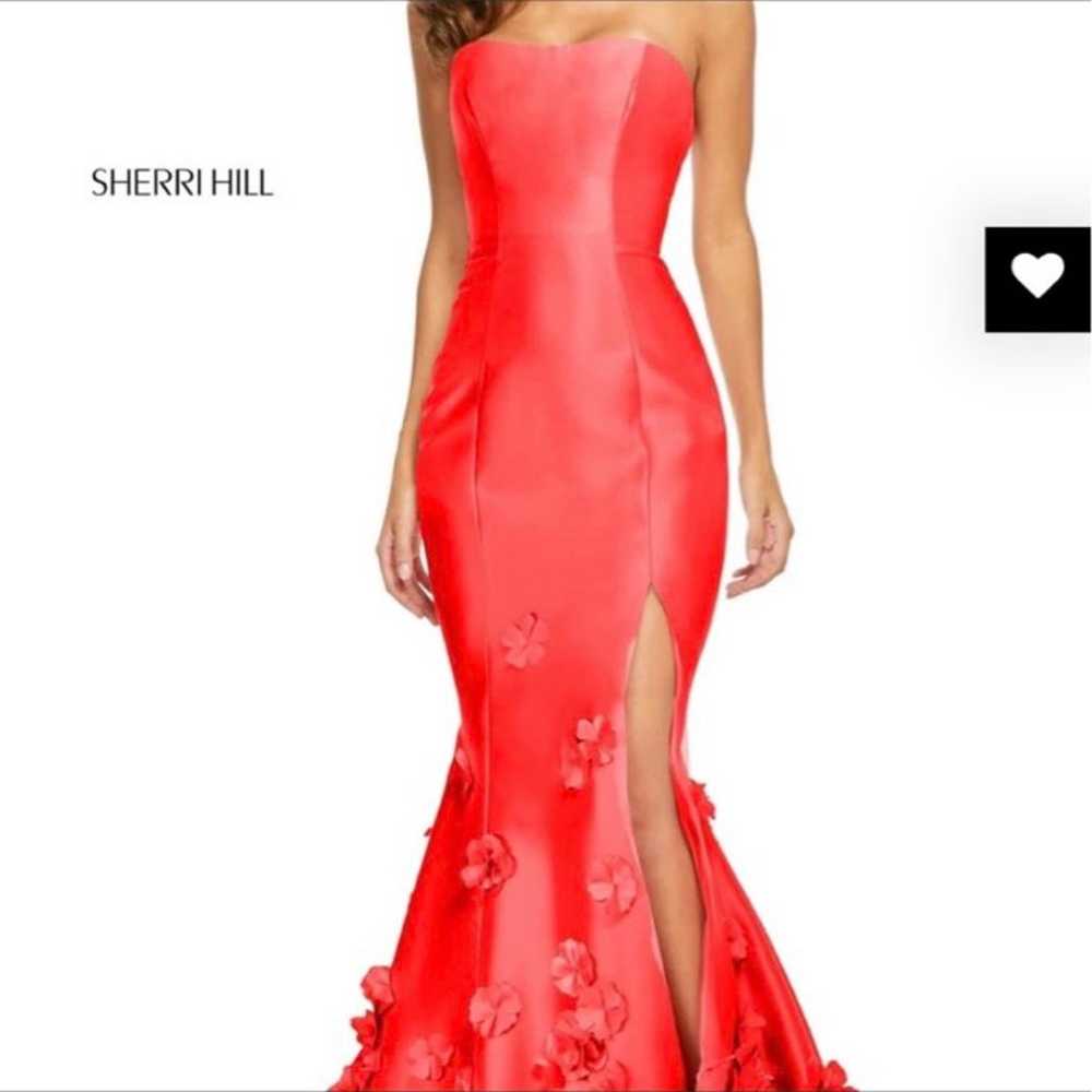 Mermaid gown,slit,strapless,Red,Sherri Hill 52744 - image 1