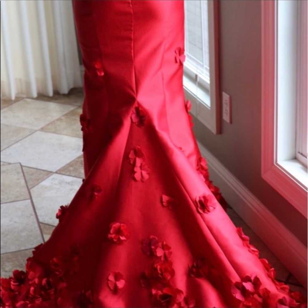 Mermaid gown,slit,strapless,Red,Sherri Hill 52744 - image 5