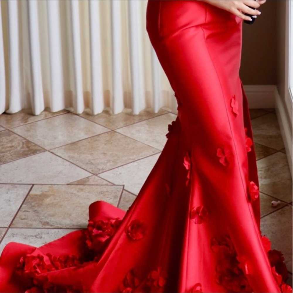 Mermaid gown,slit,strapless,Red,Sherri Hill 52744 - image 6