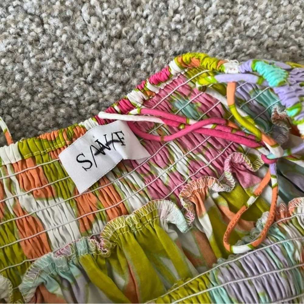 S/W/F Shirred Spaghetti Strap Floral Maxi - image 5