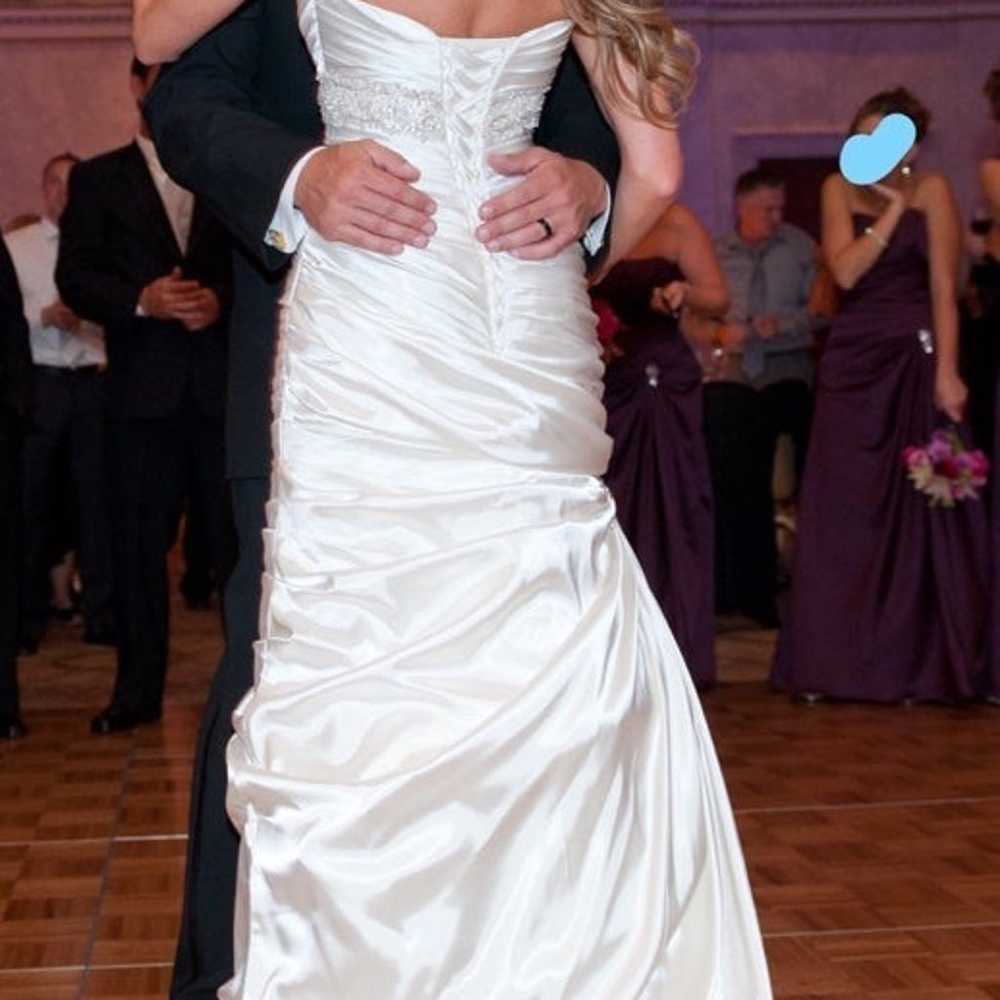 Maggie Sottero (Adorae) White Satin Wedding Gown - image 10