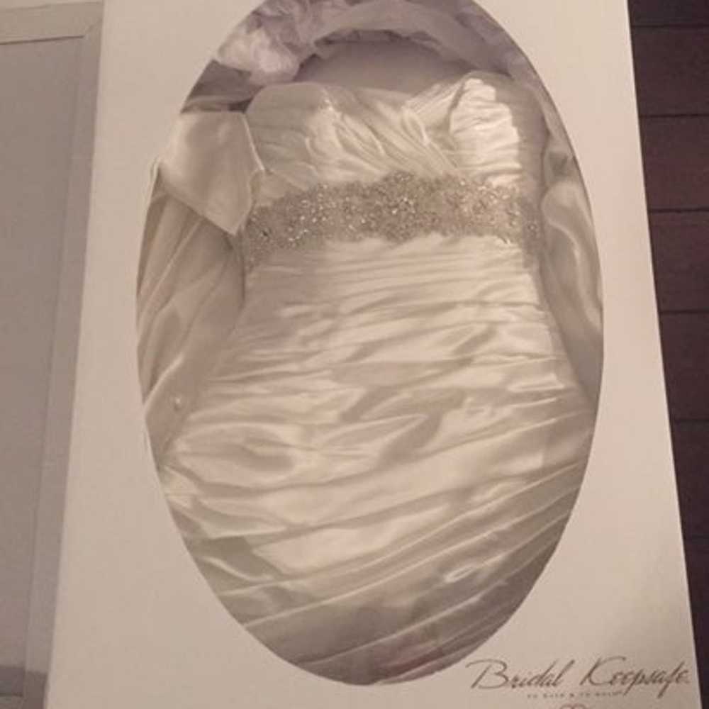Maggie Sottero (Adorae) White Satin Wedding Gown - image 11