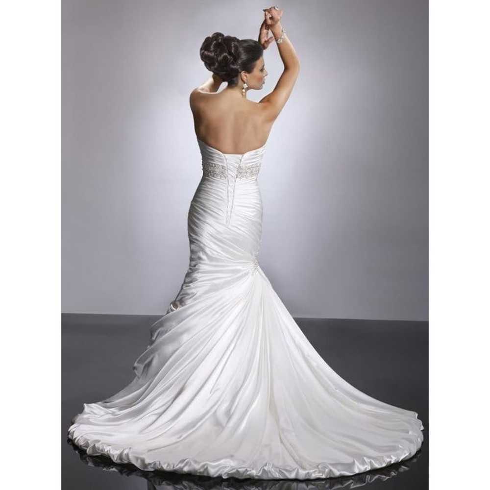 Maggie Sottero (Adorae) White Satin Wedding Gown - image 2