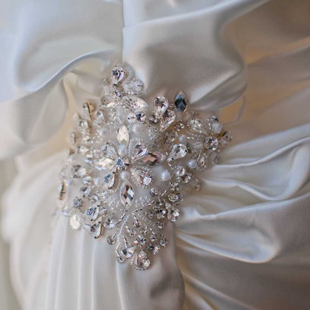 Maggie Sottero (Adorae) White Satin Wedding Gown - image 4