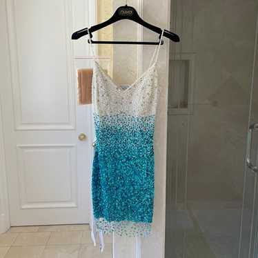 Musani White & Blue Couture Dress