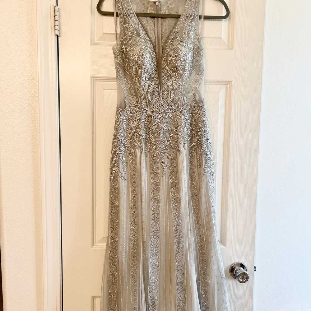 Gorgeous Light Grey Pageant Prom Dress - image 1