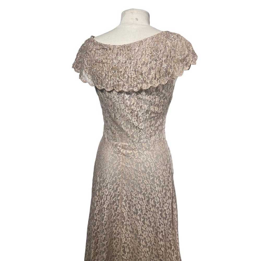 RARE Jack Herzog Vintage 40s Dress Taupe Gown Siz… - image 11