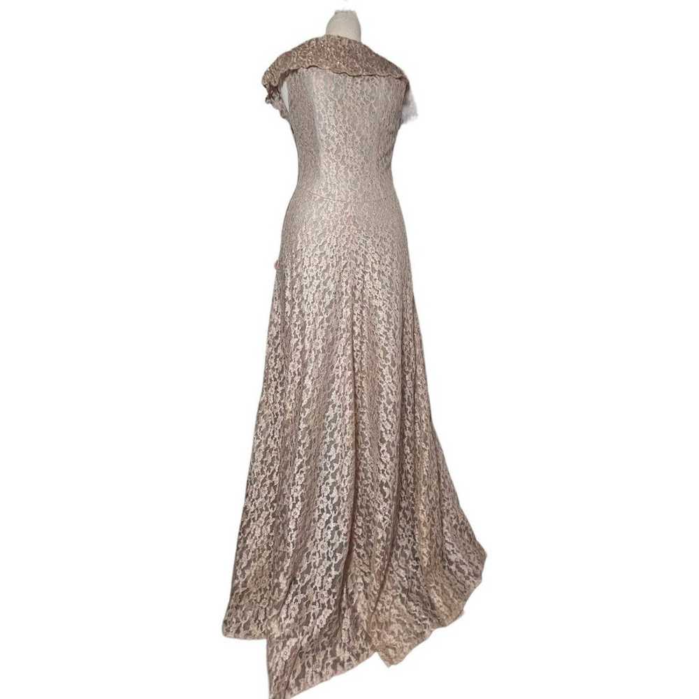 RARE Jack Herzog Vintage 40s Dress Taupe Gown Siz… - image 1