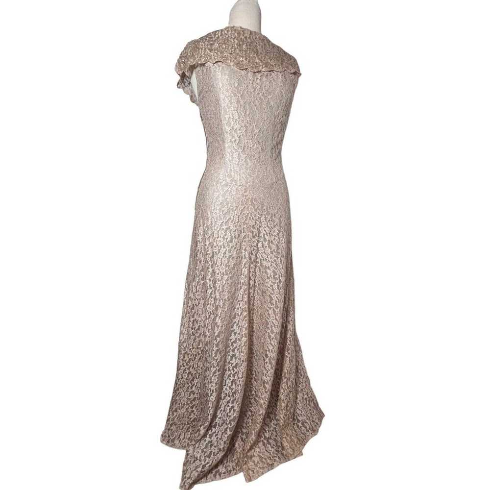 RARE Jack Herzog Vintage 40s Dress Taupe Gown Siz… - image 2