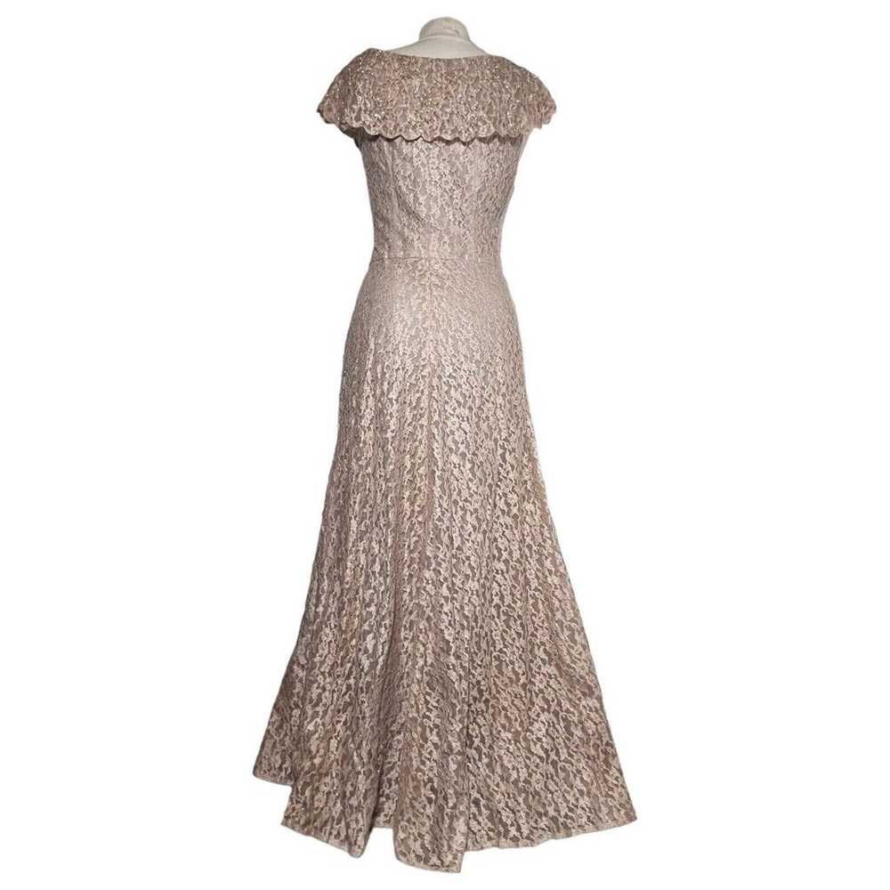 RARE Jack Herzog Vintage 40s Dress Taupe Gown Siz… - image 4