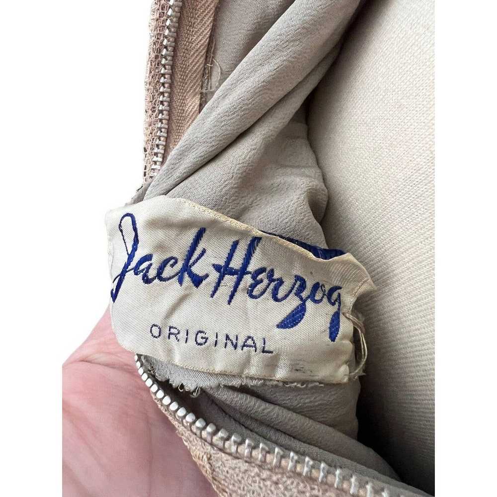 RARE Jack Herzog Vintage 40s Dress Taupe Gown Siz… - image 6