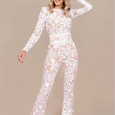 Nadine Merabi Bella White Jumpsuit