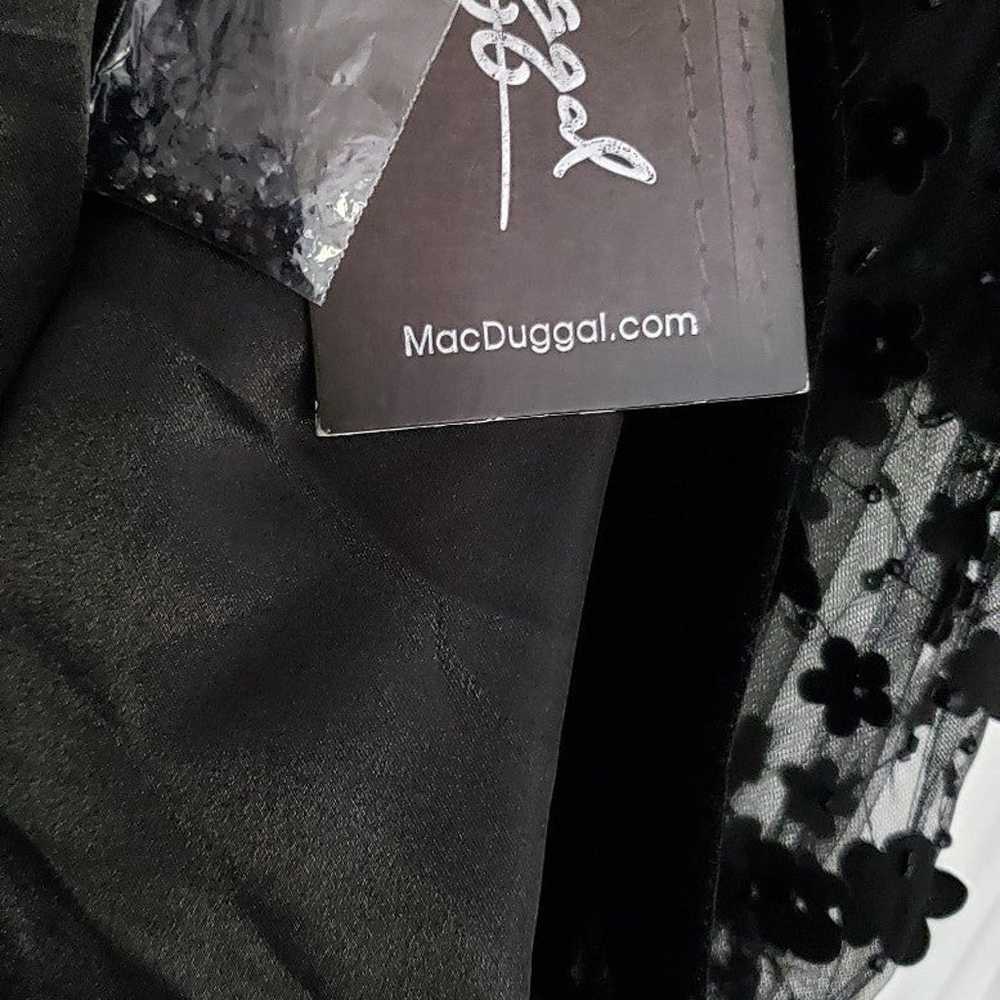 Mac Duggal Black Tea Length Dress Floral Applique… - image 10