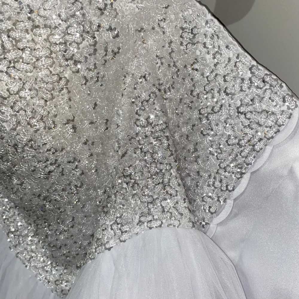 Size 10 Strapless Beaded Wedding Gown - image 3