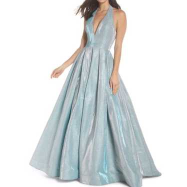 Mac Duggal Aqua Shimmer Ball Gown - image 1