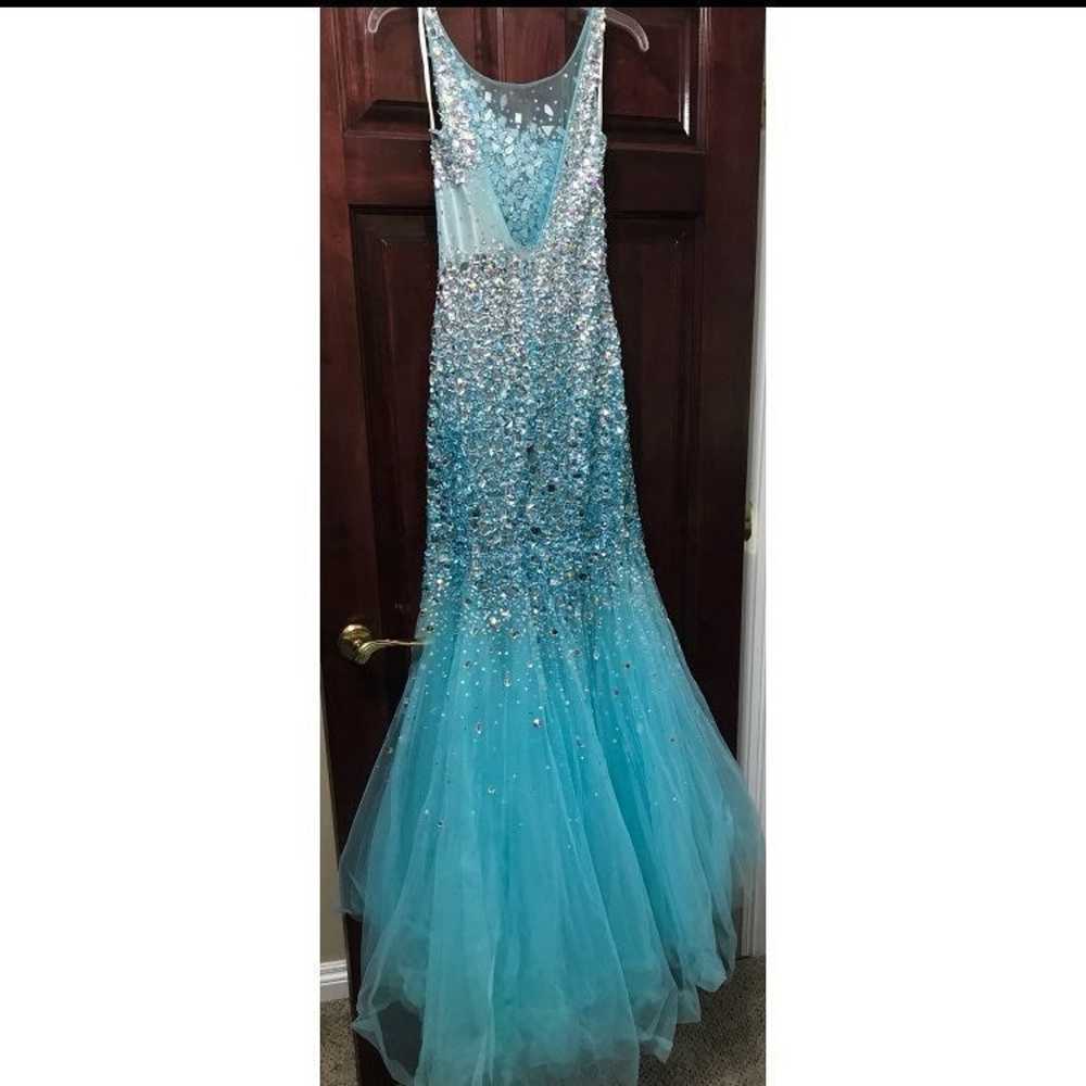Blue Sparkly Gem Prom Dress - image 3