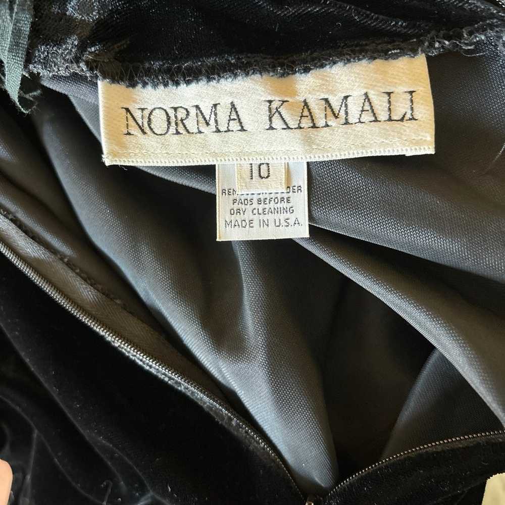 1980s Norma Kamali Black Widow Velvet & Lace Dress - image 6