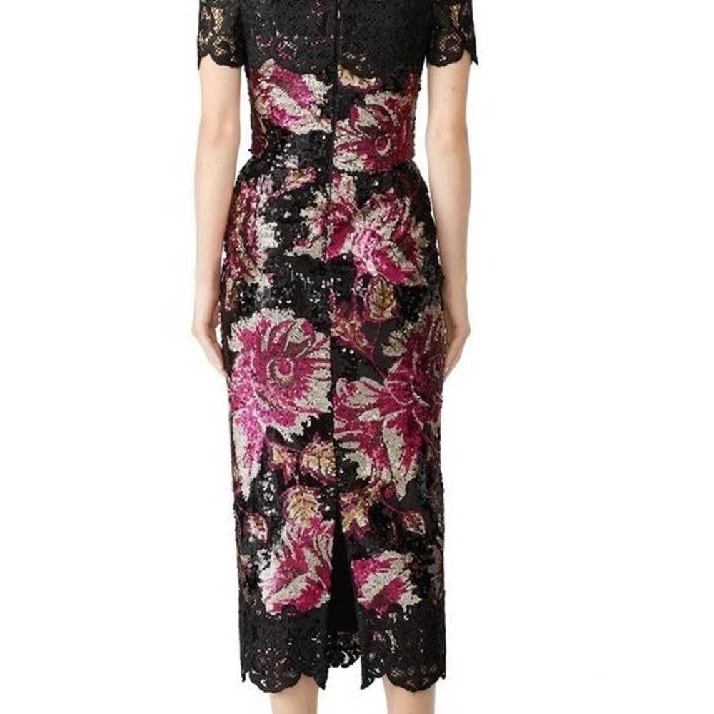 Womens Marchesa Sequins floral sheath Dress Size … - image 6