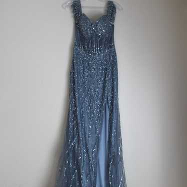 FITTED OFF SHOULDER SEQUIN GOWN BY LADIVINE CD0203 - image 1