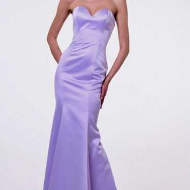 Lavender mermaid strapless dress - image 1