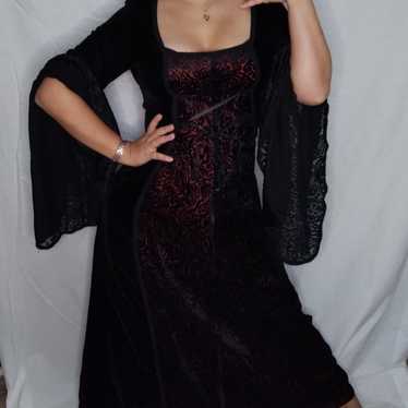 Renaissance Dress in Burgundy  Maroon Gothic Vampire Corset Gown